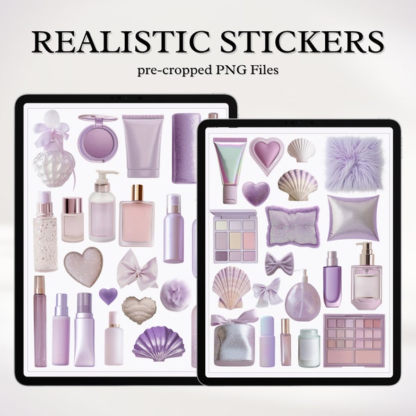 Digital Sticker Pack: Realistic Stickers for Goodnotes, digital planner and digital Journal, beauty mermaid, that girl pastel aesthetic png