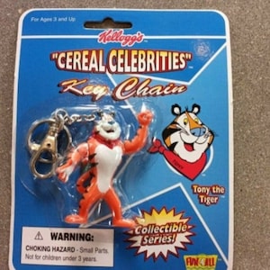 NEW Vintage 1998 90s Tony The Tiger Kellogg Keychain Toy Cereal Promo Sealed