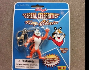 NEW Vintage 1998 90s Tony The Tiger Kellogg Keychain Toy Cereal Promo Sealed