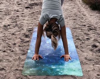 Premium Eco Rubber Yoga Mat Interstellar 5mm by Niume | Natural Rubber & Vegan Suede Microfiber