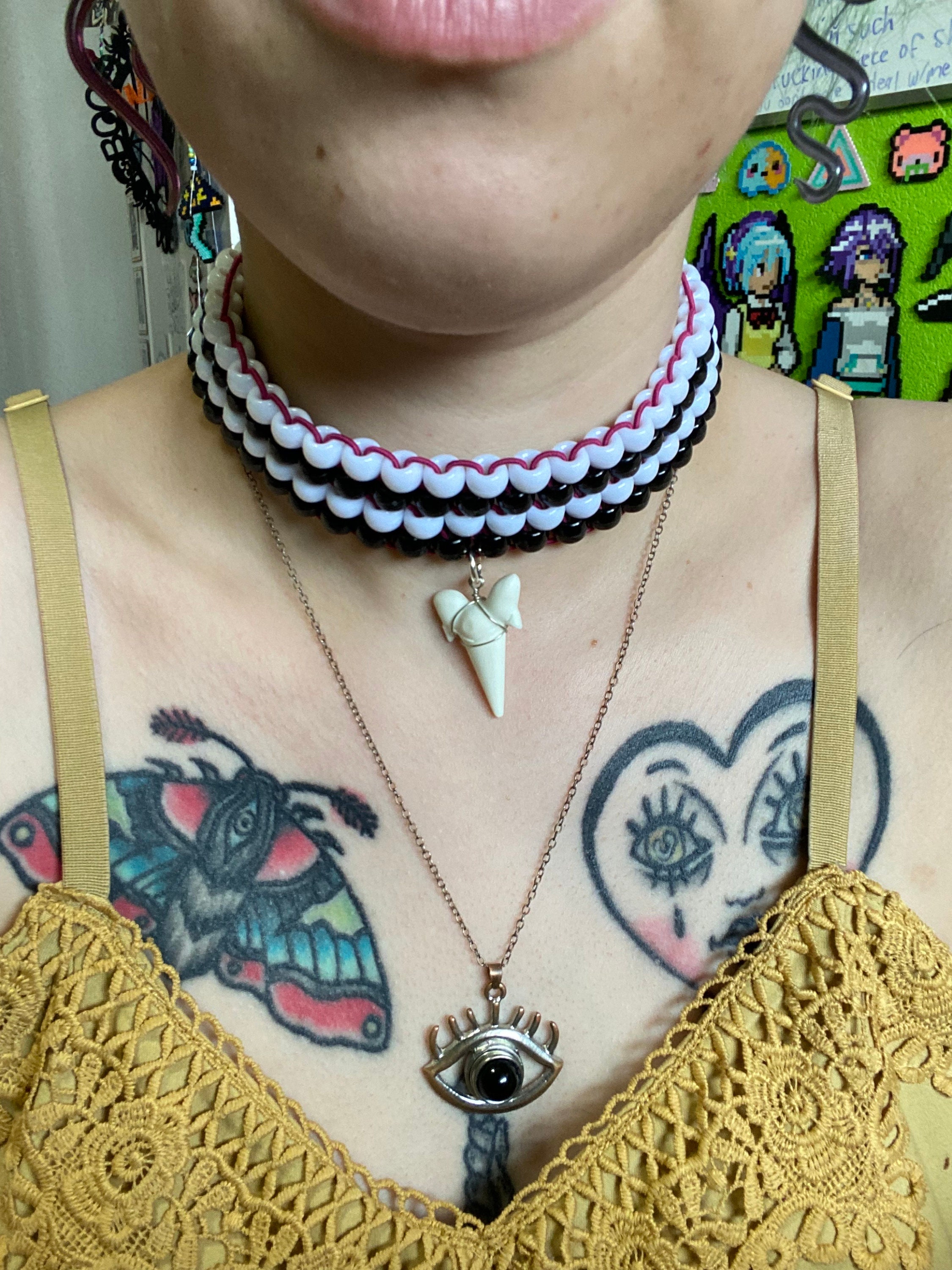 Fake Shark Tooth Kandi Choker - Etsy, image size:2250x3000