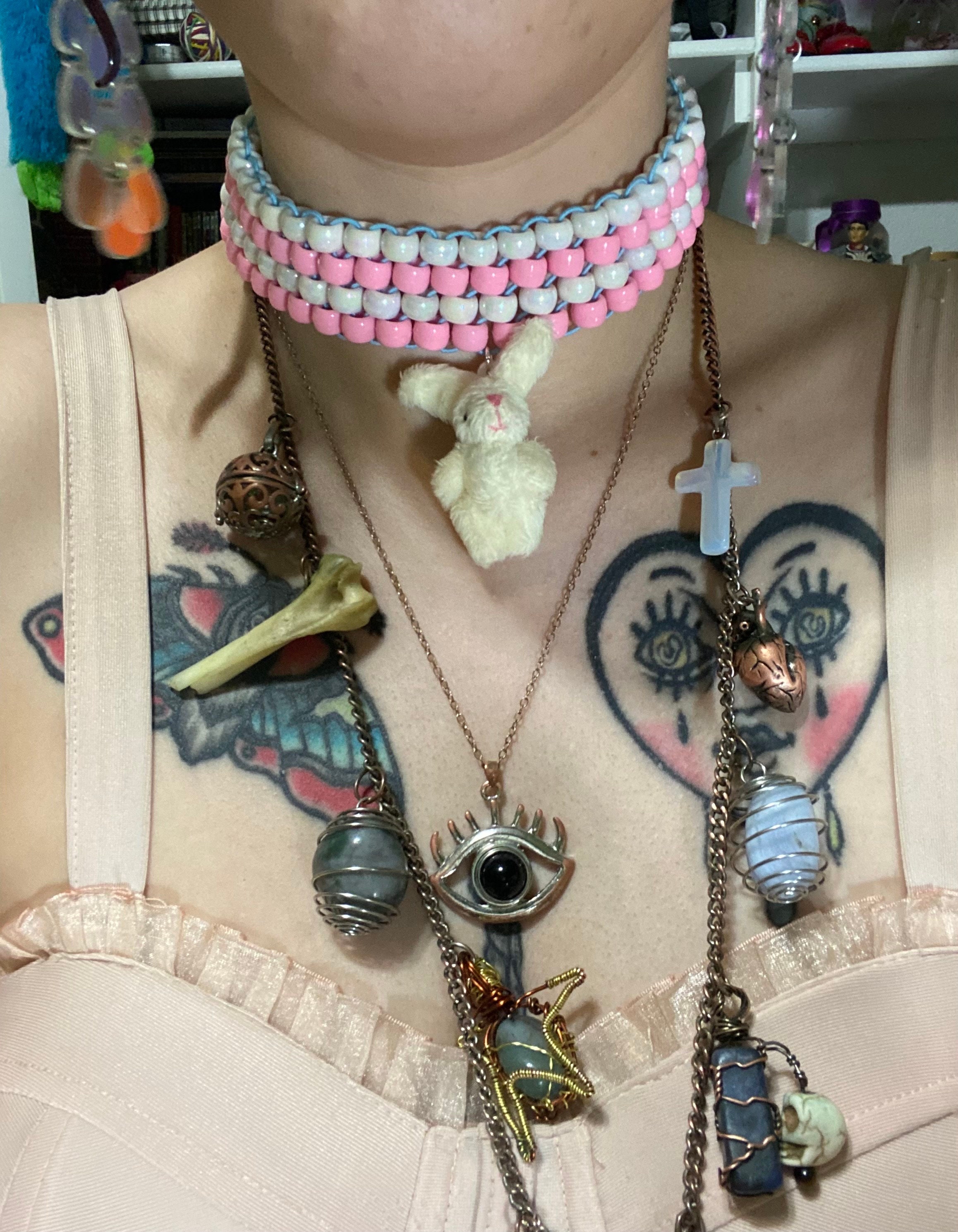 Cute Fuzzy Bunny Kandi Choker - Etsy