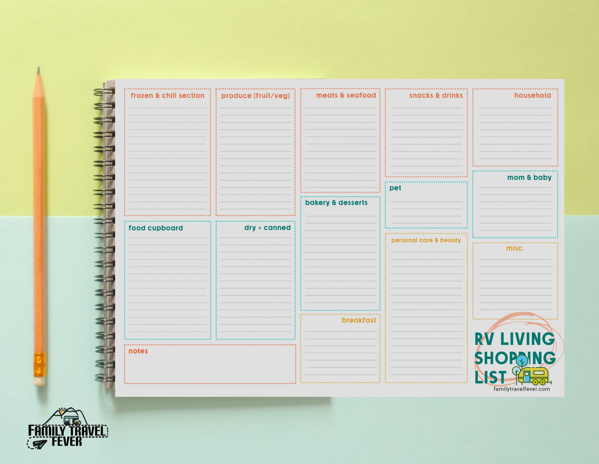 RV Shopping List Checklist One Page Printable Travel Journal Page ...