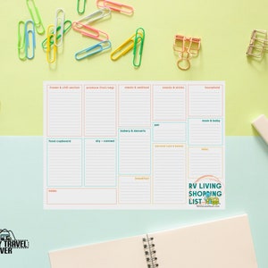 RV Shopping List Checklist One Page Printable Travel Journal | Etsy