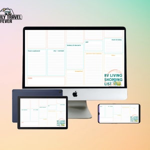 RV Shopping List Checklist One Page Printable Travel Journal | Etsy