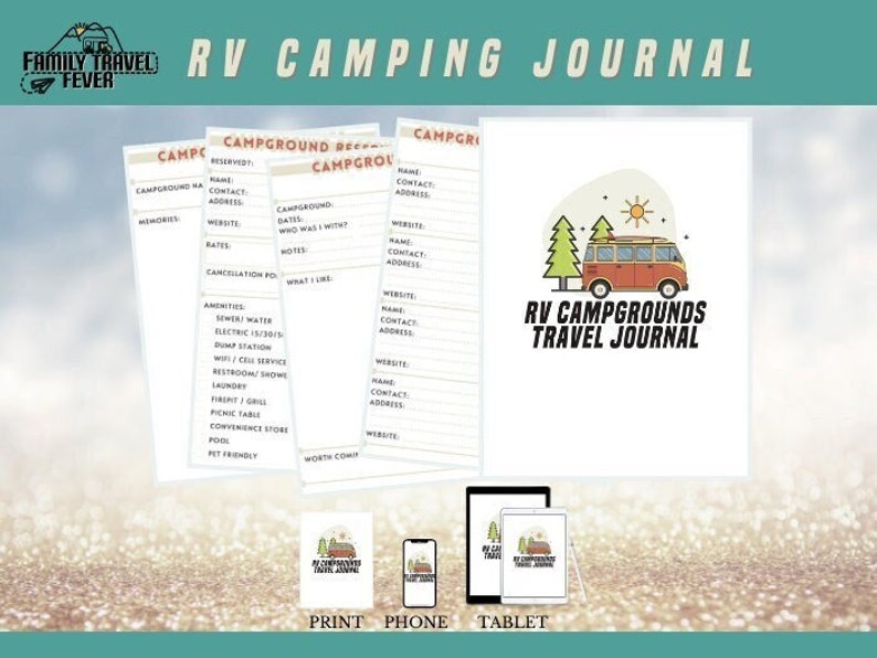 Camping Journal and Printable Trip Planner  RV Camping image 1