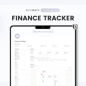 Notion Finance Tracker, Budget Planner Template, Personal Finance, Monthly Budget, Money Organizer, Expenses Tracker, Budget Spreadsheet