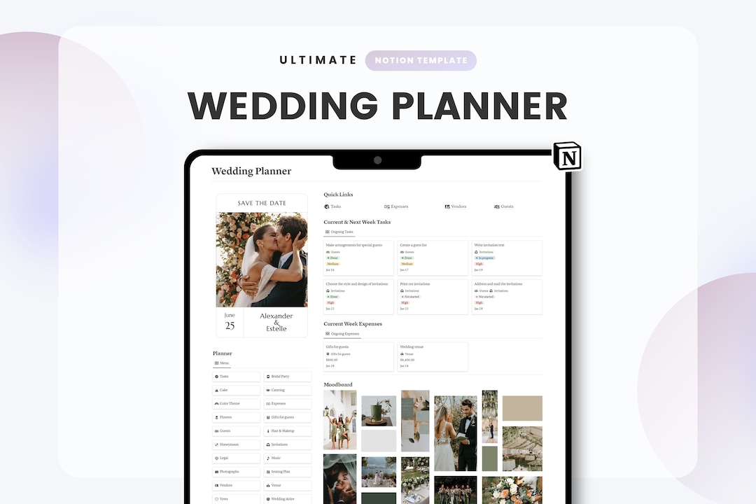 Ultimate Wedding Planner Notion Template (digital Download) - Etsy