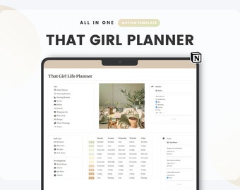 Notion Ultimate Life Planner 2025 | Notion Template | Notion Dashboard | That Girl Planner | Notion All in one Planner | Digital Planner