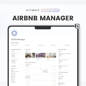 Notion Template Airbnb, Airbnb Manager, Rental Dashboard, Notion Property, Airbnb Host Template Bundle, Rental Template, Airbnb Spreadsheet