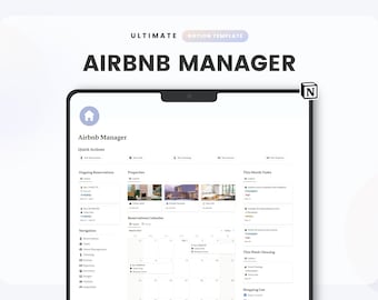 Modelo Notion para Gerenciador de Aluguel do Airbnb, Painel de Controle para Locações (Download Digital)