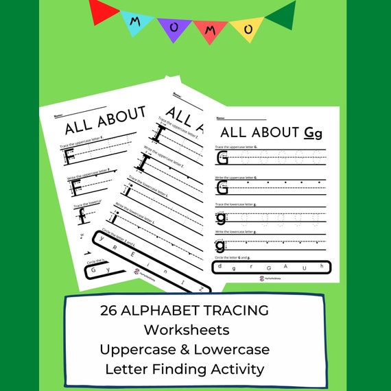 ALPHABET Tracing Worksheets ABC Letters Printable | Etsy