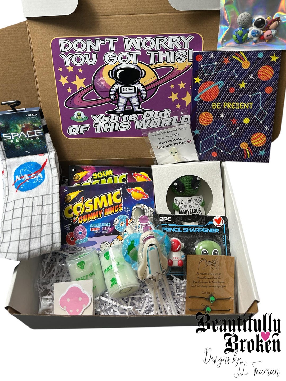 Space Themed Care Package, College Final Exam Care Package, Alien Gift ...