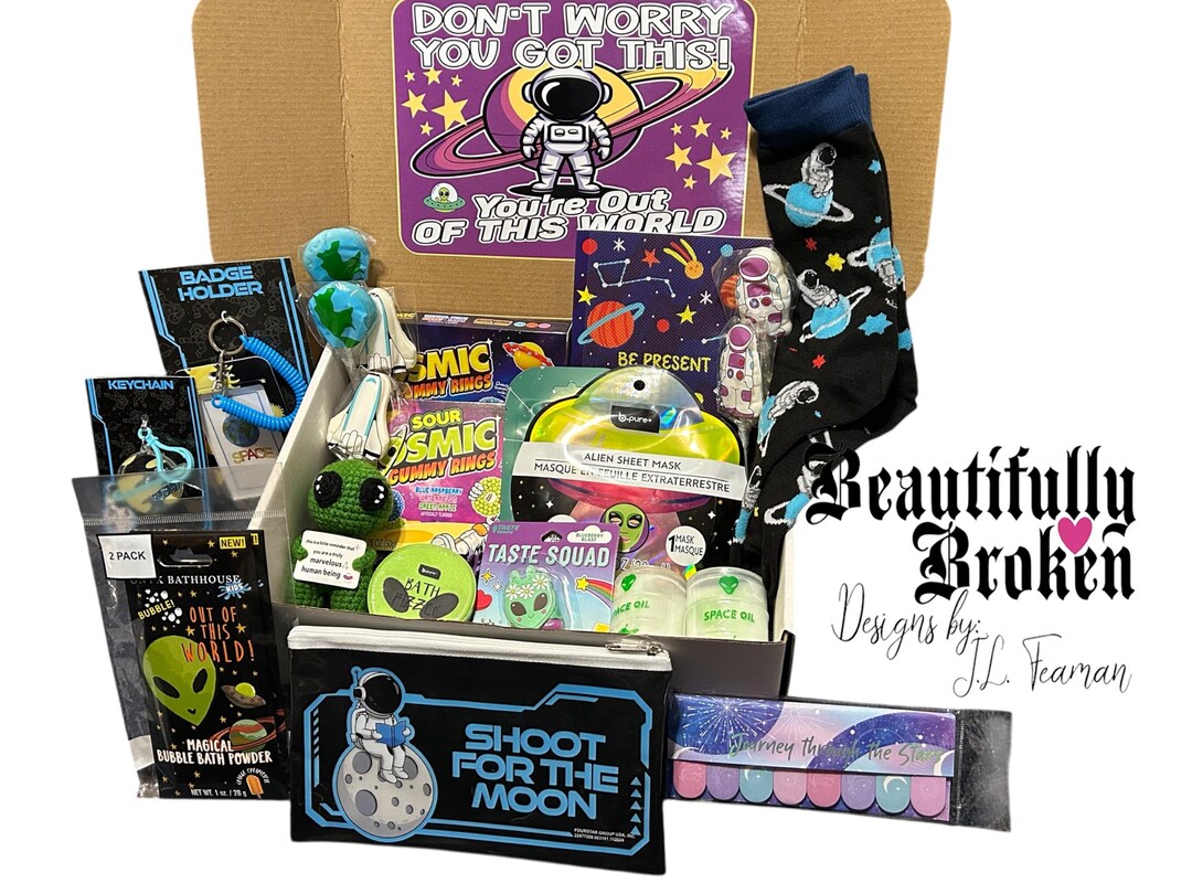 Space Themed Care Package, College Final Exam Care Package, Alien Gift ...