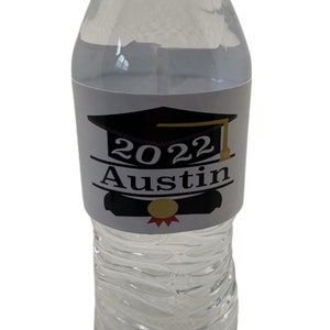 Personalized graduation party water bottle labels - class of 2025/2026