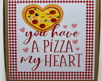 Mini pizza party favor/cookie box “you have a pizza my heart”
