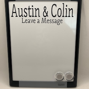 Personalized Dry erase whiteboard - perfect for college dorm/bedroom/kitchen - two styles, various font & personalized options available