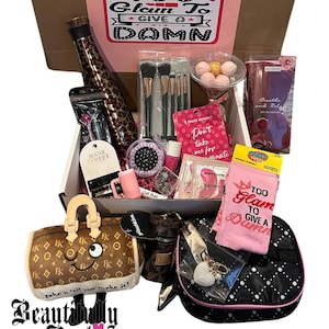 Too glam to give a damn care package, college care package, final exam box, gift for her, spa gift set, diva box set, relaxing gift basket