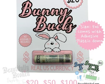 Bunny Bucks - fun/creative money holder Easter gift. Money not included. Available in 20, 50, and 100 - money card