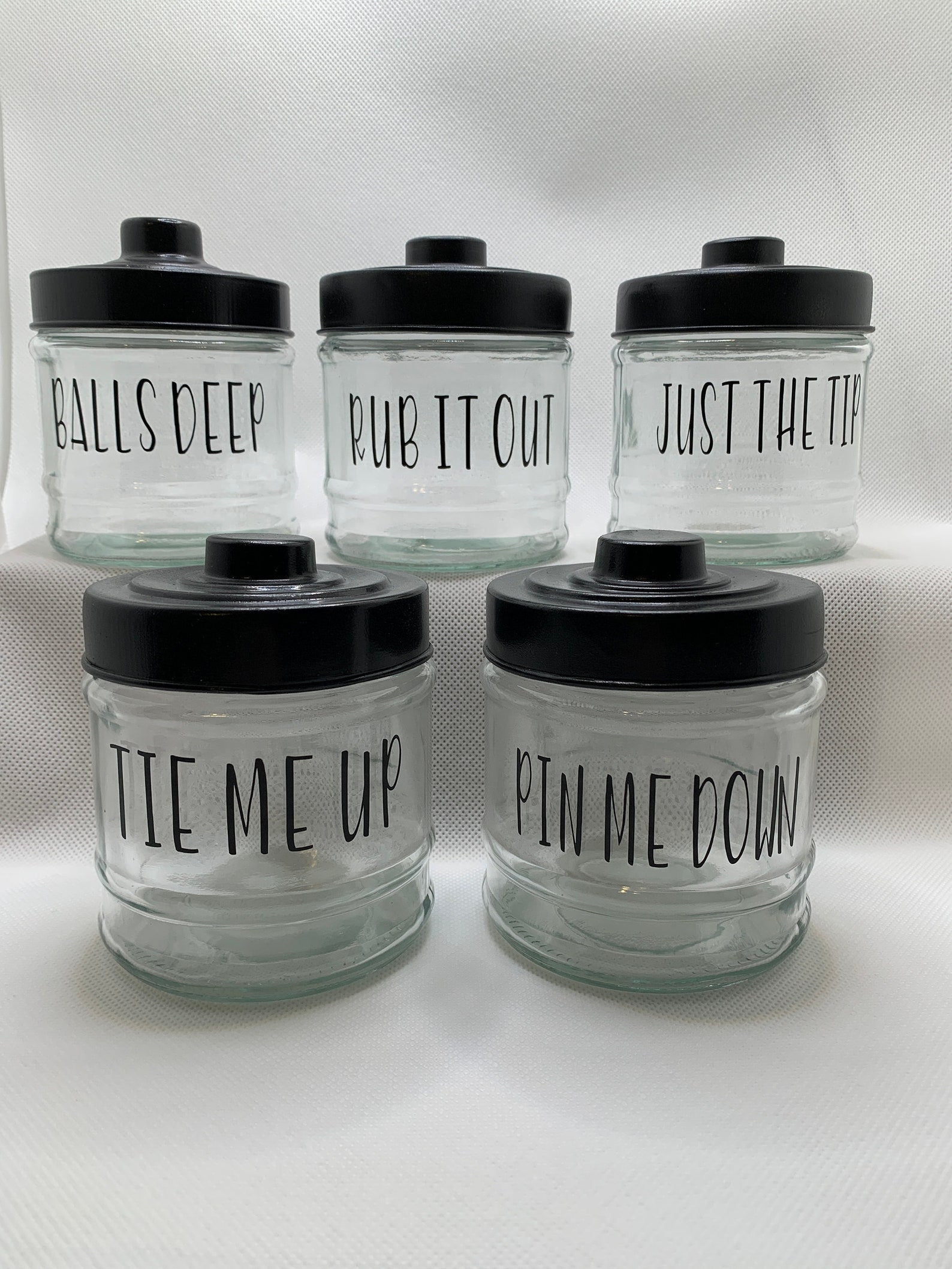 Funny Naughty Glass Bathroom Storage Jars and Set Just the Etsy