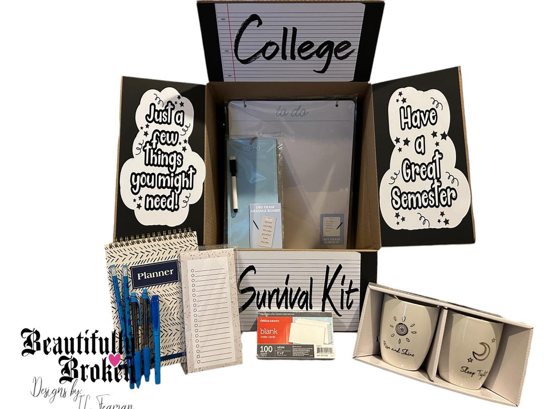 College Survival Kit With Whiteboards, School Supplies, Coffee Mugs ...