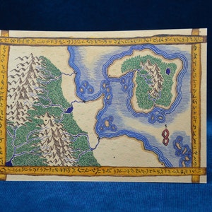 The Verdant Lands - Originele handgemaakte fantasiekaart