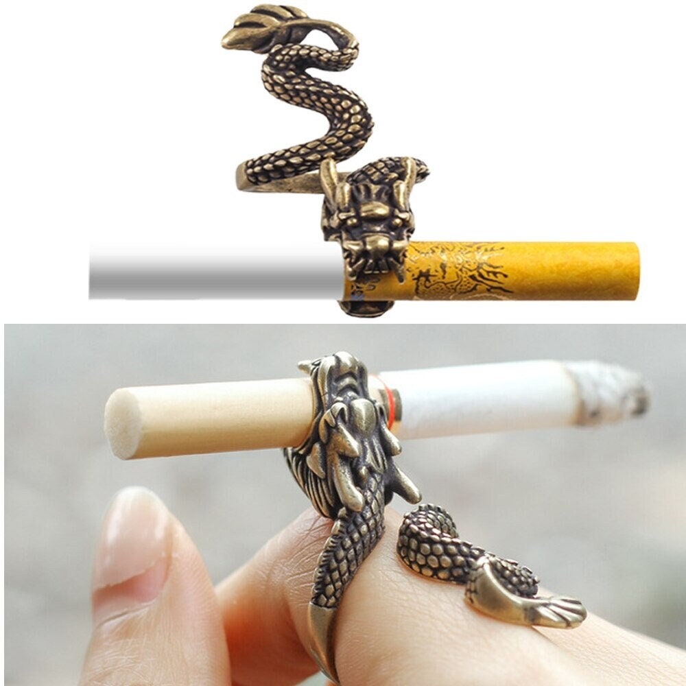 INTRICATE Chinese Export 14k/9kt Dragon-Motif Cigarette Holder