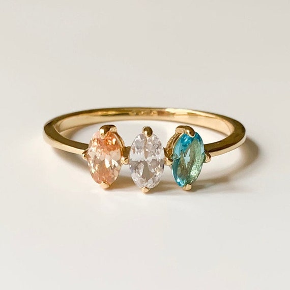 Three Stone Birthstone Ring | The Perfect Setting, Inc