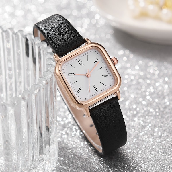 Fashion Leather watch, minimalist watch, Roman Numeral Ladies Quartz Watches Wristwatch Rome casual Luxury watch band, custom watch strap