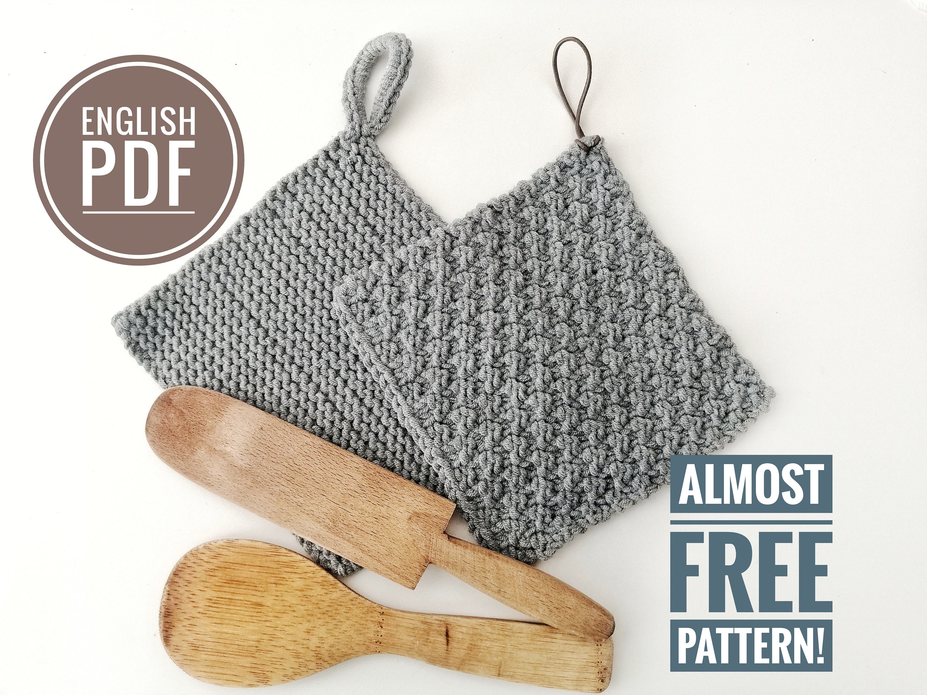 Free Pattern Pot Holders Almost Free Pattern Knitting DIY Etsy