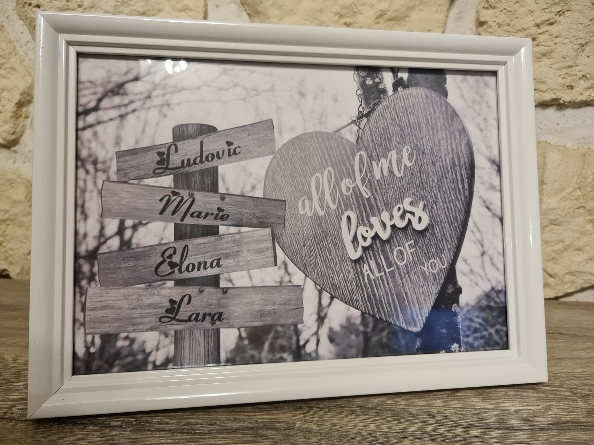 Cadre Personnalisé avec Prénoms, Cadeau de Fête, Tableau Photo Personnalisé, Cadre Famille Pdf, Pers