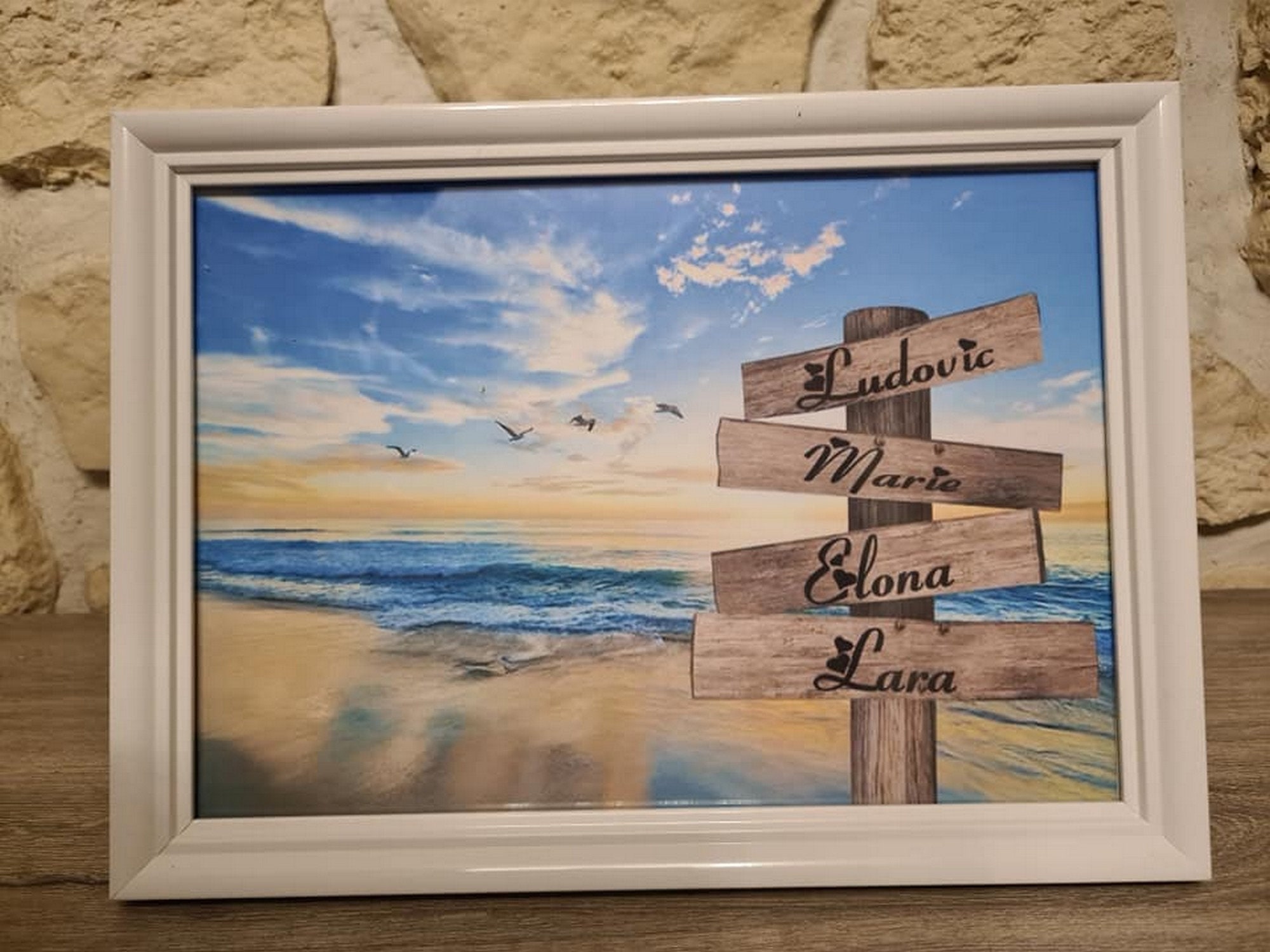 Cadre Personnalisé avec Prénoms, Cadeau de Fête, Tableau Photo Personnalisé, Cadre Famille Pdf, Pers