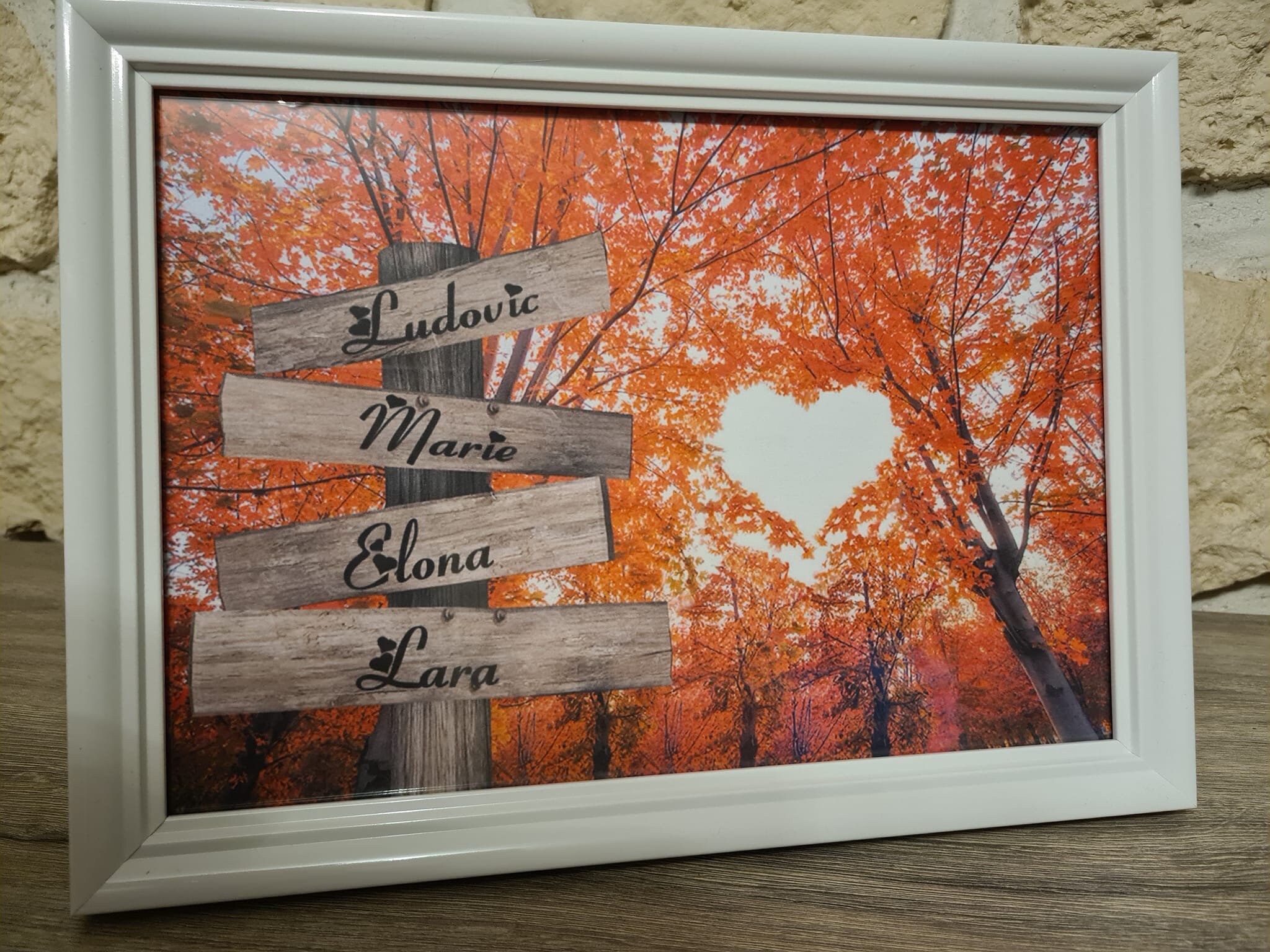 Cadre Personnalisé avec Prénoms, Cadeau de Fête, Tableau Photo Personnalisé, Cadre Famille Pdf, Pers