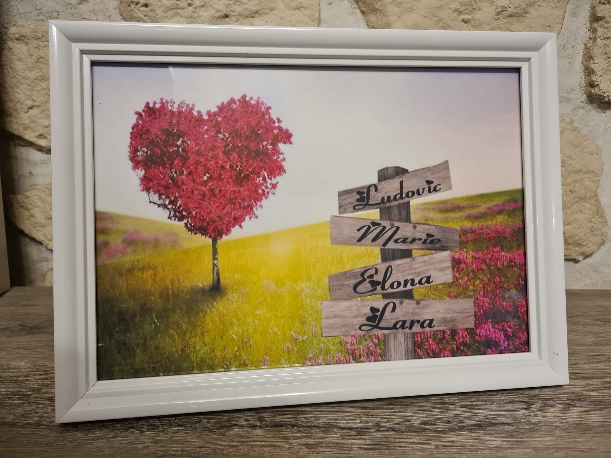 Cadre Personnalisé avec Prénoms, Cadeau de Fête, Tableau Photo Personnalisé, Cadre Famille Pdf, Pers