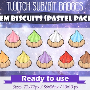 Gem Biscuits (Pastel Pack) | Twitch Sub Badges | Bit Badges  | Cute Twitch Sub Badges | Cute Bit Badges