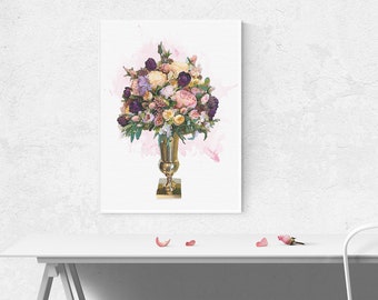 Floral Print, Printable Watercolor Flowers, Colorful Wall Decor, Watercolor Decor, Watercolor Flowers, Flower Collage, Colorful Wall Art