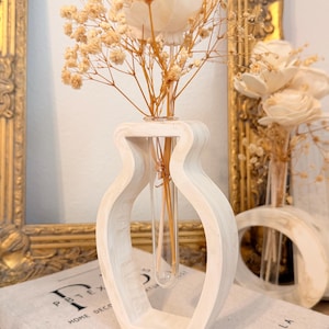 Handmade Ceramic Arch Vase – Sculptural Oil Diffuser with Glass Vial