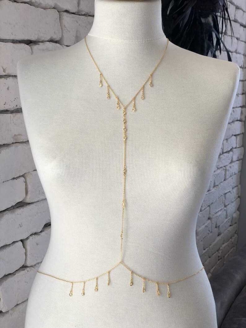 Minimalist Body Chain, Bikini Body Jewelry, Body Chain, Layering Festival Body Chain, Dainty