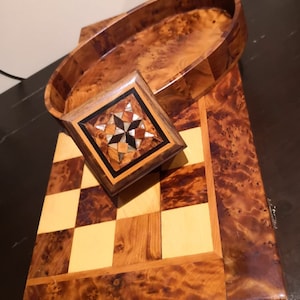 HANDCRAFTED MOROCCAN RING Box (Thuya Wood with mother-of-pearl), engagement ring box, proposal ring box, wedding ring box, wood ring box