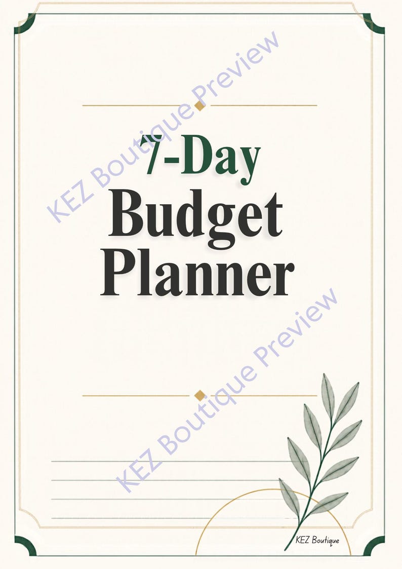 Weekly Budget Planner Printable PDF, 9-page Daily Expense Tracker ...