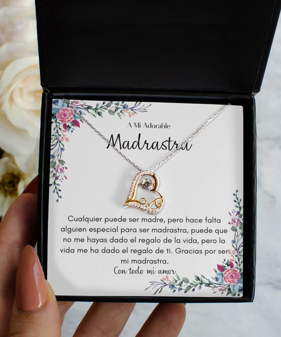 Madrastra Necklace, Regalos Para Madre, Stepmom Necklace in Spanish,  Spanish Family Gifts, Stepmom Gift in Spanish, Message Card in Spanish 