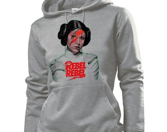 Princess Leia Ziggy Stardust Hoodie, Star Wars David Bowie Inspired Hoodie, Princess Leia Hoodie, Bowie Rebel Rebel Starwars  Hoodie Gift