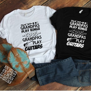 Grandpa Guitarist Graphic Tee Shirt, Grandpapa Birthday Gift, Grandfather T Shirt, Coll Grampa Tee, Guitar Player T shirt