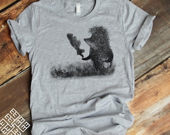 Camiseta de erizo en la niebla, camiseta vintage soviética rusa de dibujos animados Yozhik v tumane, camiseta de erizo de regalo, camiseta de erizo tímido en la niebla
