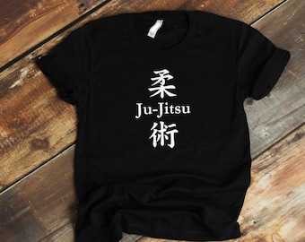 Ju Jitsu T Shirt, Ju-Jitsu Japanese Lettering Graphic Tee Shirt, Japanese Martial Art Shirt, Japanese Jujitsu Hieroglyph T Shirt Gift