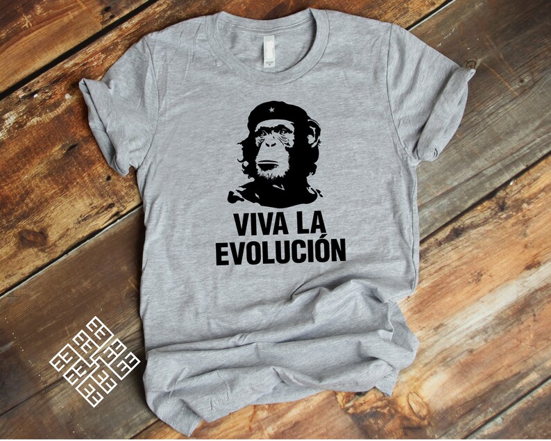 Viva La Evolucion, Funny Monkey Chimpanzee T Shirt, Evolution Tee, Revolution T Shirt Latin America Revolutionaries Inspired T Shirt image 5