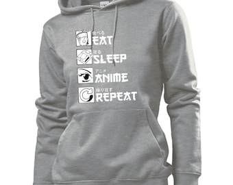 Manga Pop Culture Hoodie, Eat Sleep Anime Repeat Sweatshirt, Funny Japanese Manga Gift, Anime Hoodie, Manga Style Clothes