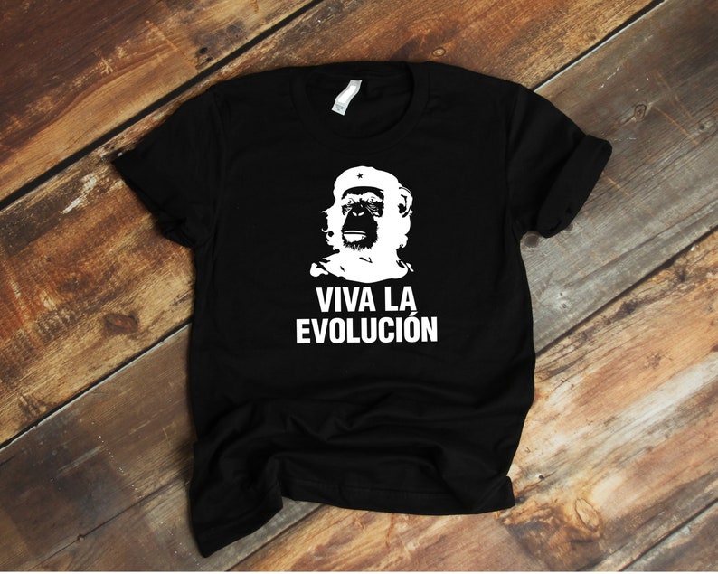 Viva La Evolucion, Funny Monkey Chimpanzee T Shirt, Evolution Tee, Revolution T Shirt Latin America Revolutionaries Inspired T Shirt image 4
