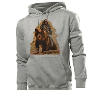 Witziger Putin Hoodie, Putin On Bear Hoodie, Vladimir Putin Hoodie, Russland Präsident Hoodie, Putin auf Bär Geschenk, Russland Patriot Hoodie Gift