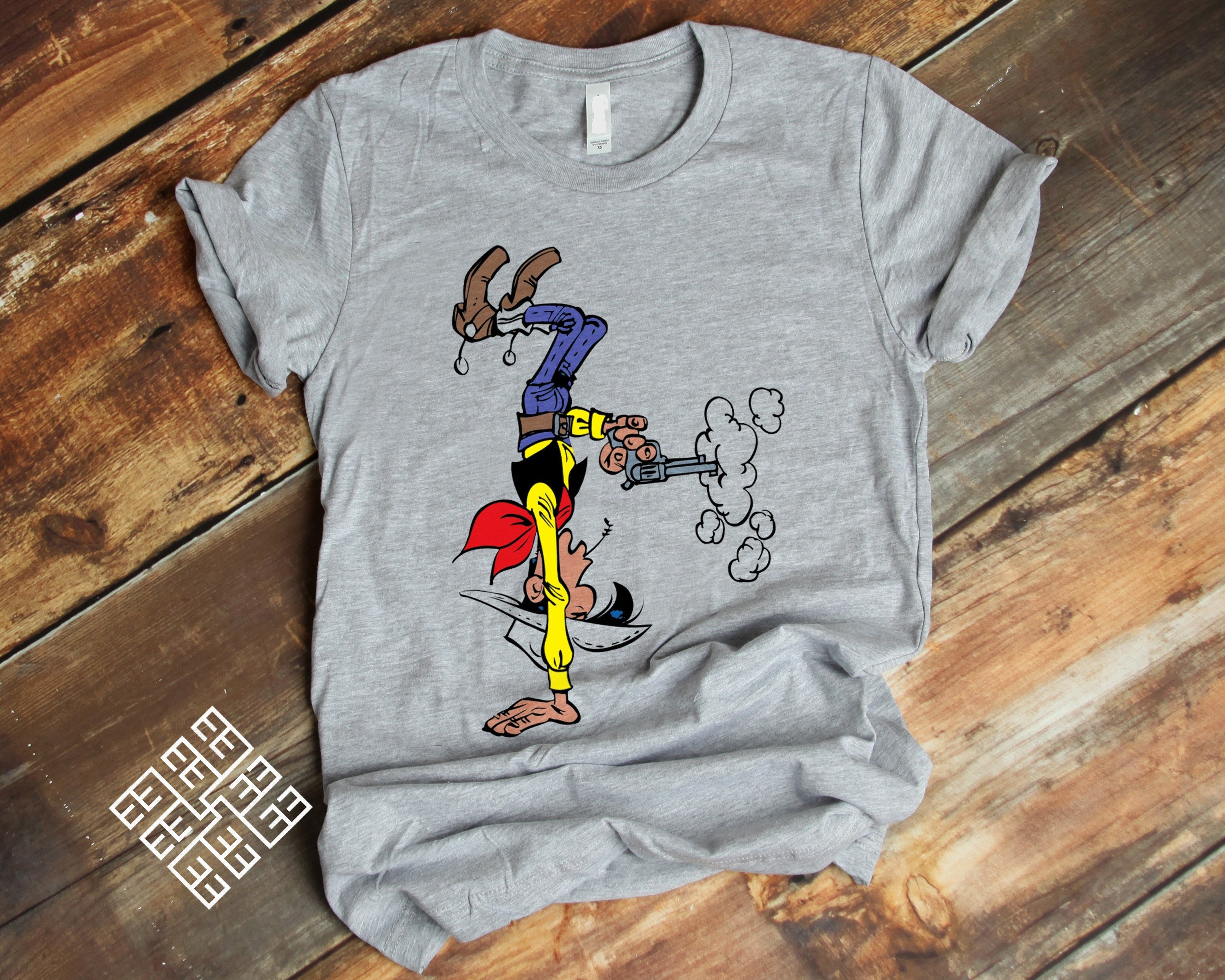 præambel kompensere travl Vintage Belgian Cartoon Lucky Luke Shooting Skills T Shirt - Etsy